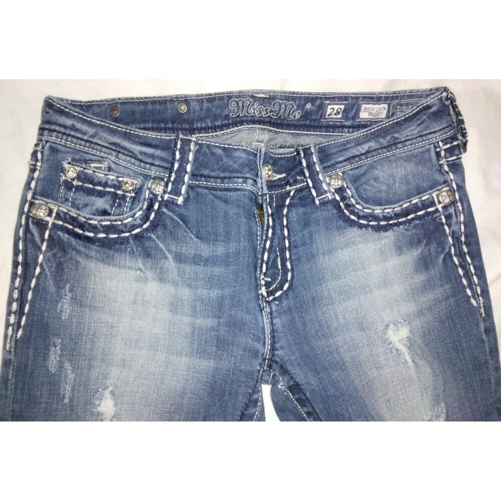 Miss Me Women’s Size 28 Denim Embellished Jeans JE5152B7R Bootcut Blue - Picture 5 of 9